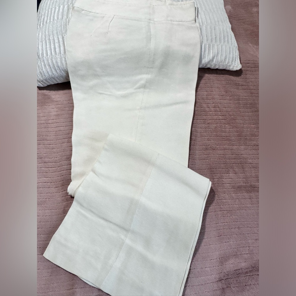 Zara off white linen pants wide leg size L
